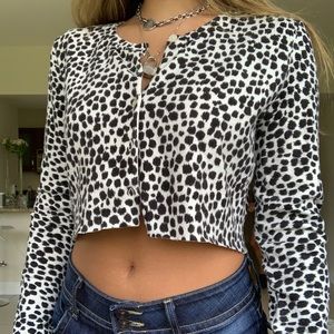 Cow Print cropped cardigan